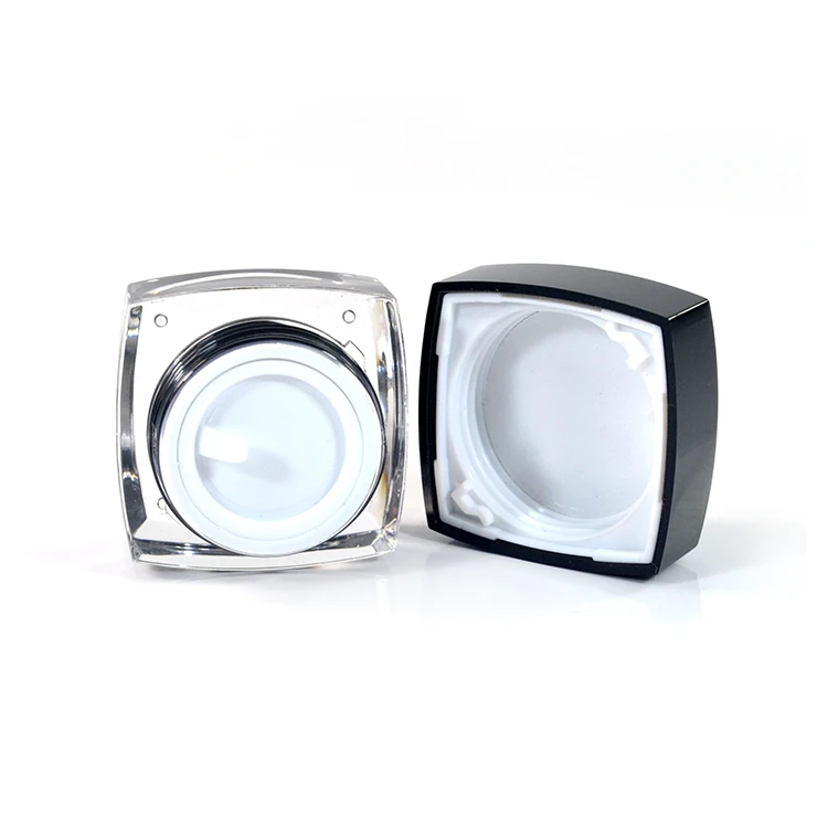 Черная Косметическая пустая банка для теней век объемом 30 г белая крема