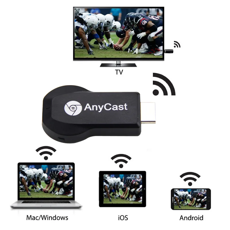 HD 1080P AnyCast M2 Plus Airplay Wifi Дисплей ТВ донгл приемник DLNA легкий обмен Мини палка для Android