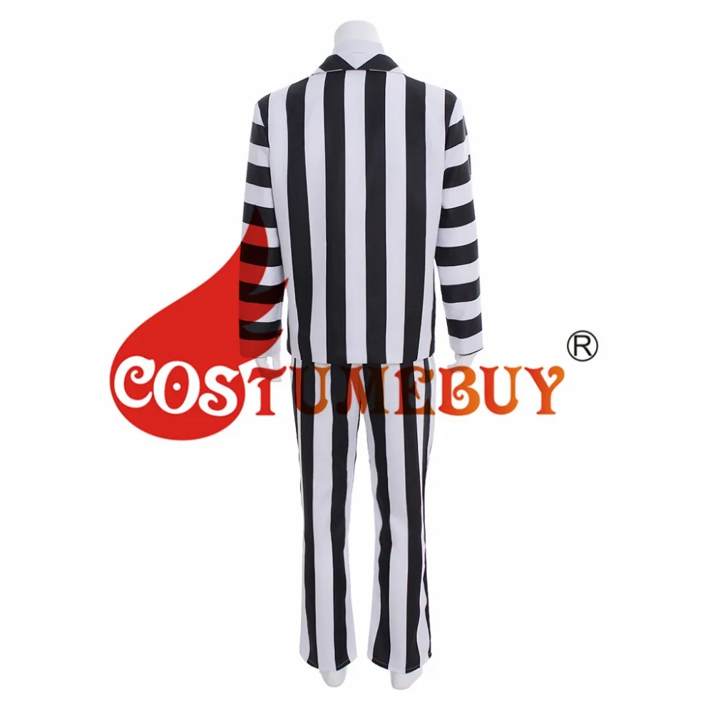 CostumeBuy костюм в черно-белую полоску для взрослых, мужской костюм на Хэллоуин, модные вечерние костюмы, любой размер L920