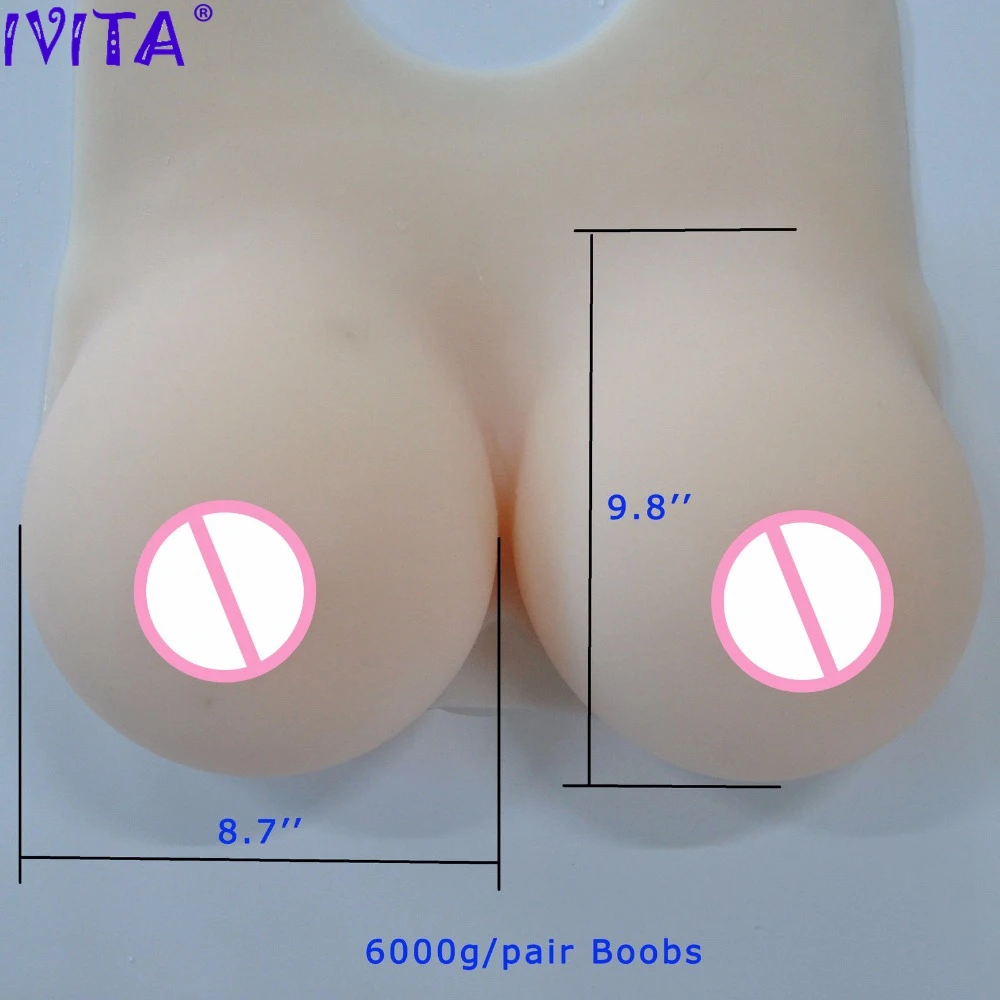 IVITA 6000 г реалистичные силиконовые формы груди поддельные для трансвеститов