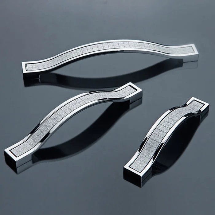 

96mm 128mm 160mm modern furniture handles silver kitchen cabiner drawer pull dresser cupbord Wardrobe door handle