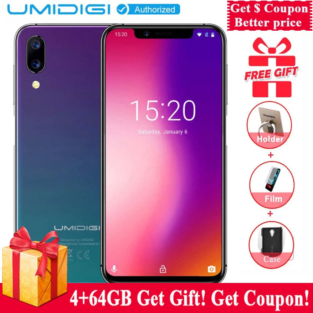 UMIDIGI один 4G B 32 ГБ Глобальный Версия 5 9 &quotполная поверхность Экран сотовый телефон