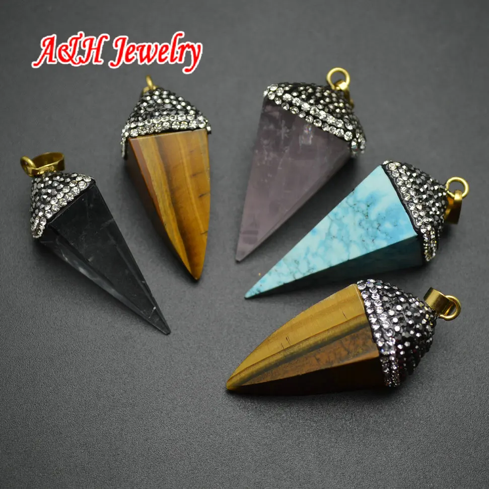 5 шт. подвеска в форме тетраэдра с кристаллами|f pendant|natural crystal pendantcrystal |