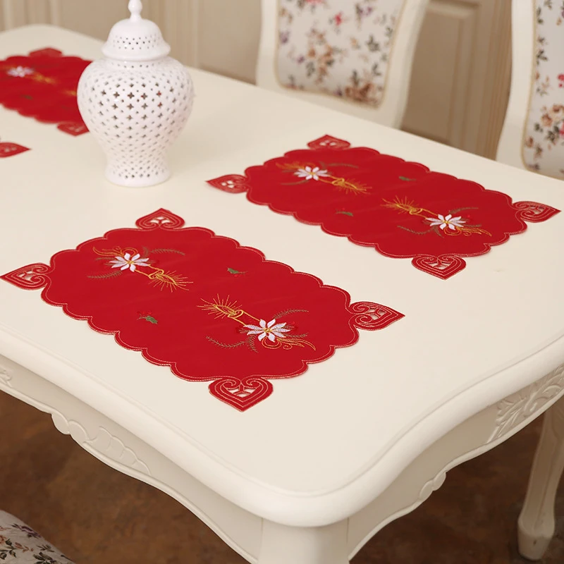 4/6/8Pcs 43*28cm Christmas Kitchen Table Mats 4 Styles Xmas Crochet Doilies Pad Ornaments Home Decorations Free 2017 | Дом и сад