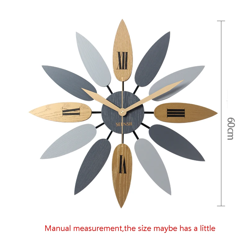 Северный Европейский Стиль Натуральные Твердые Деревянные большие часы в форме