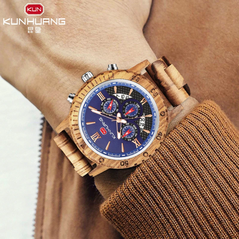 2019 Креативные мужские деревянные часы наручные креативные настоящие Твердые