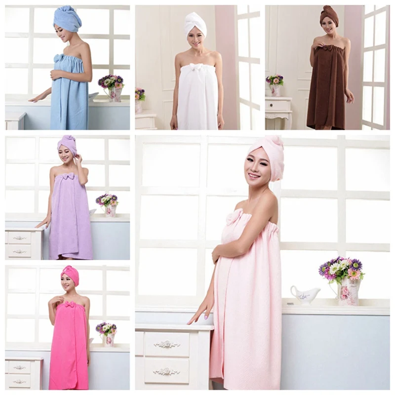 1 комплект банное полотенце с бантом Красивая банная юбка сухих волос