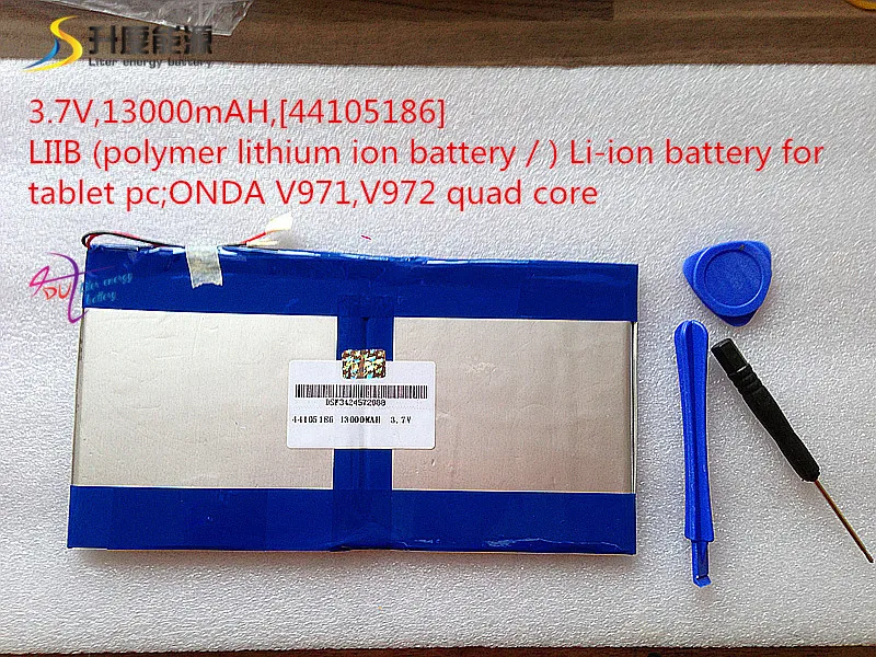 

3.7V,13000mAH,[44105186] LIIB (polymer lithium ion battery / ) Li-ion battery for tablet pc;V971,V972 quad core