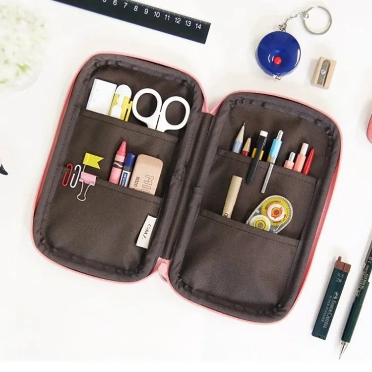 

5colors Kawaii Big Capacity Pencil Case Korean Dancing Ghost Cartoon Leather Pouch Bag Cute Zipper Bag Box Supplies Student Gift