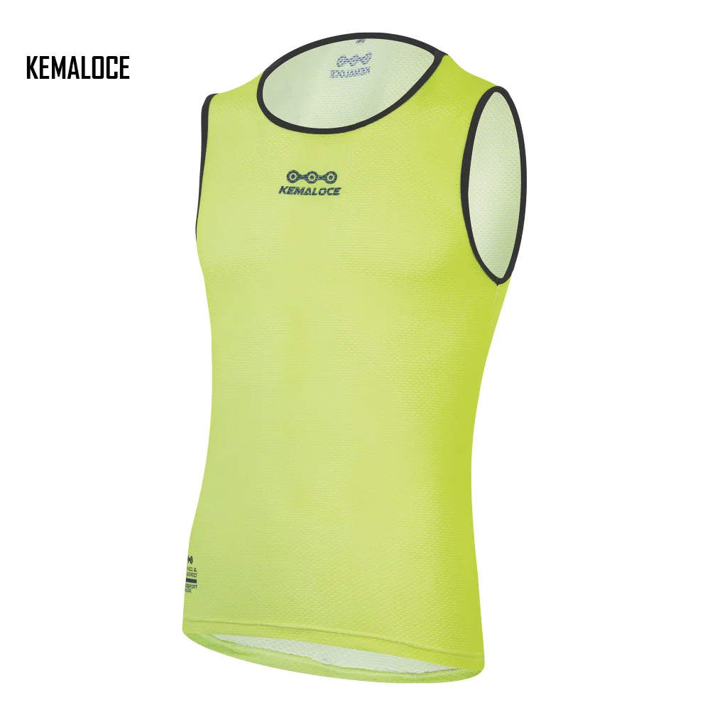 KEMLAOCE-BL-YELLOW Мужская дышащая велосипедная майка Pro с сеткой, базовый слой, велосипедная майка для женщин, белая, прохладная, быстросохнущая, летняя, велосипедная, велосипедная, базовый слой - Цвет: KEMLAOCE-BL-YELLOW