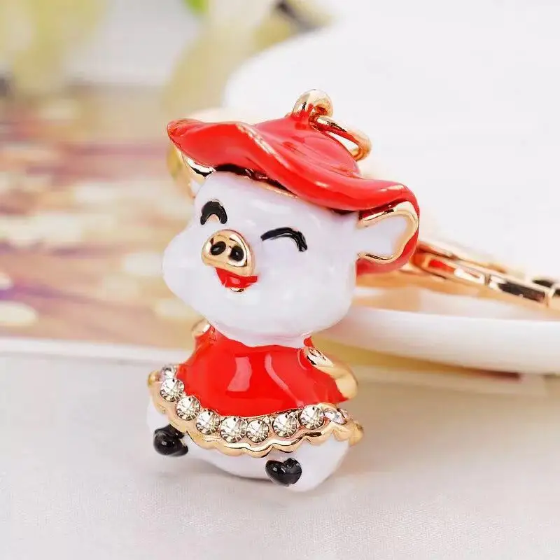 Новинка 2019 креативный брелок для ключей в виде пары милый свиньи со знаком