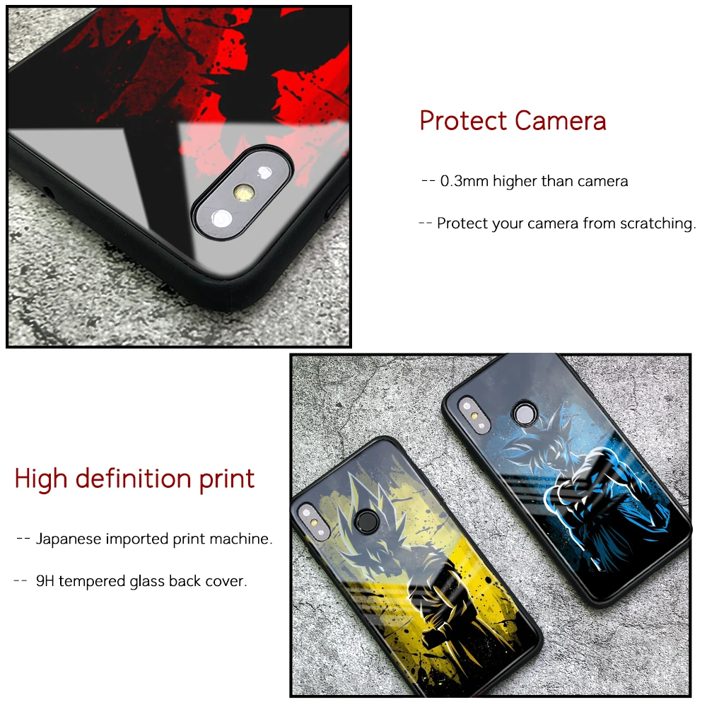 Чехол для Xiaomi mi x 3, Жесткий Чехол из закаленного стекла с изображением Dragon Ball Son, чехол Гоку для Xiaomi mi 8 mi 6 mi 9 SE mi x 2 2 s 3 Max 3