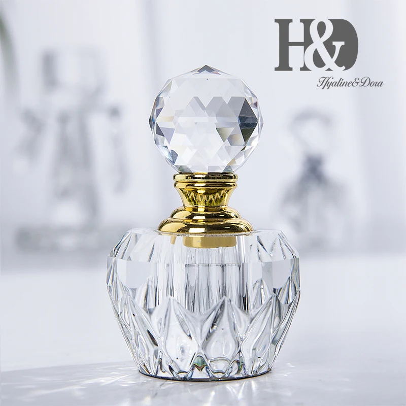 

H&D 3ML Handmade Crystal Art Vintage Mini Perfume Bottle Empty Refillable Container Home Wedding Decoration Souvenir Travel Gift