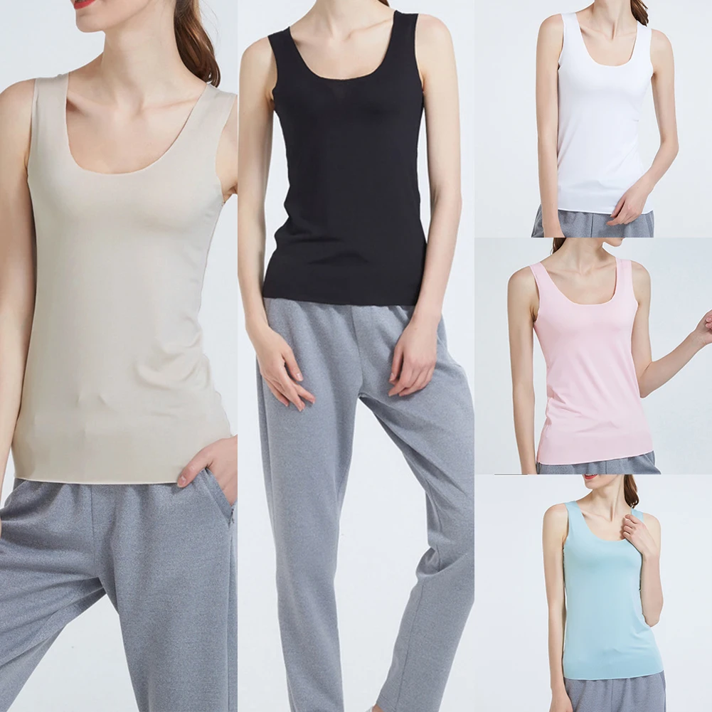 Женские топы без рукавов повседневные блестящие шелковые трикотажные майки с