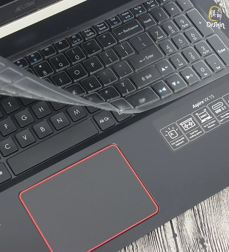 Ультратонкий чехол-клавиатура из ТПУ для ноутбука acer VX5-591G AN515, 15,6 дюймов, невидимая Водонепроницаемая Пыленепроницаемая клавиатура, защитная пленка