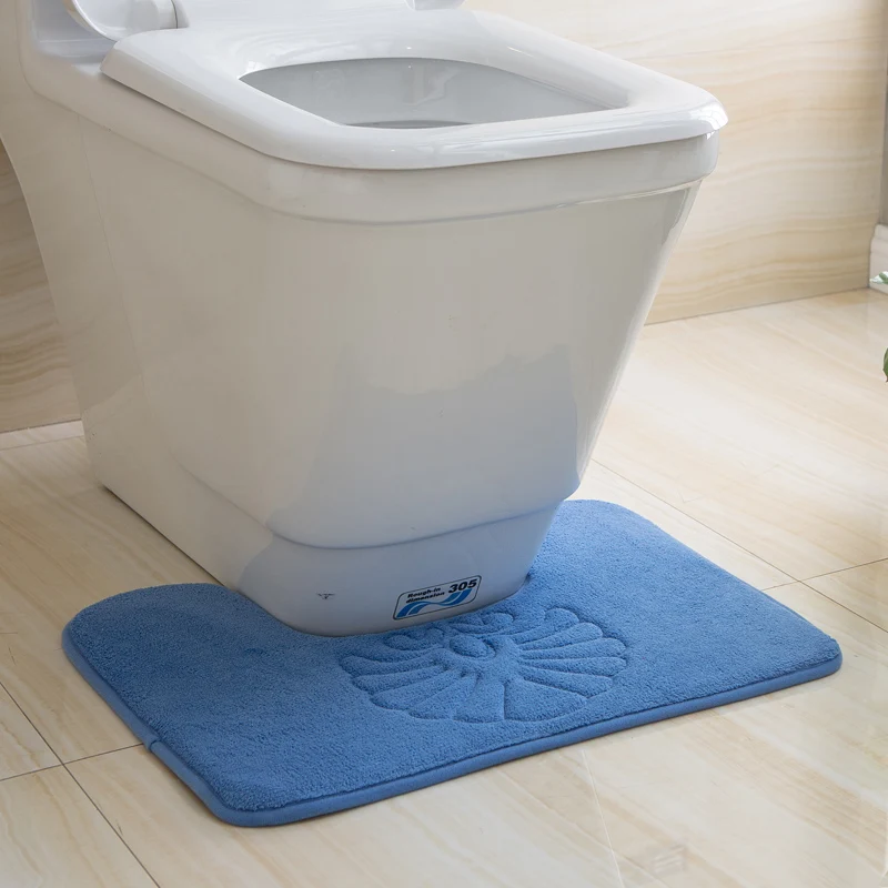 Недорогие разноцветные U образные водопоглощающие утолщенные коврики для ванной