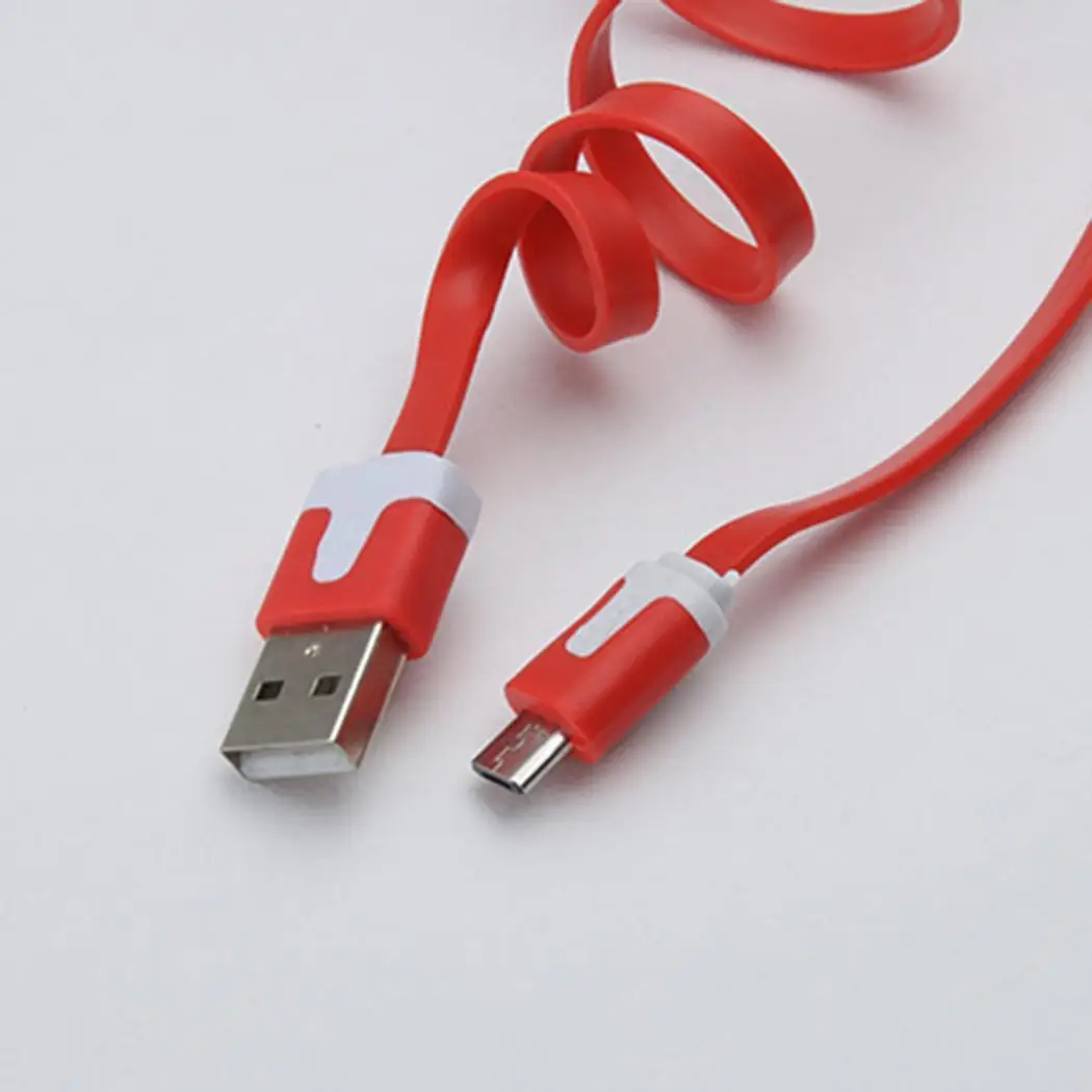 Плоский Лапша Быстрый зарядный кабель USB для передачи данных случайный Android