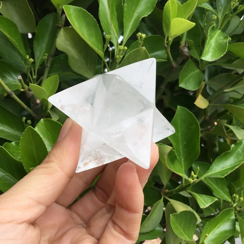 1 pc hot natural clear crystal Merkabah Pendulum Crystal Stones Merkaba Stars Pendant Jewelry Necklace Healing Energy Minera | Дом и сад