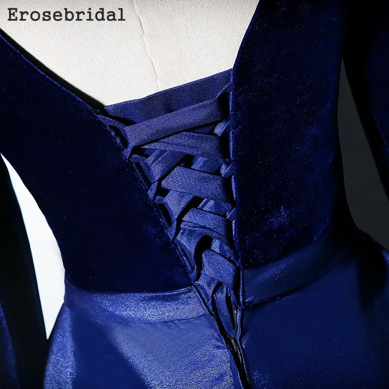 Женское вечернее платье с длинным рукавом красное ярко-синее и черное