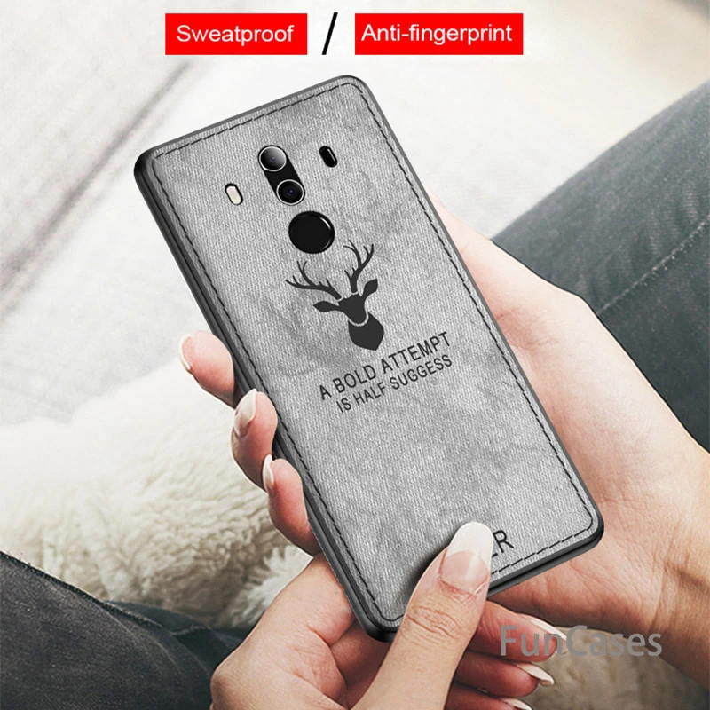 Тканевый кожаный чехол для телефона с оленем huawei mate 10 9 pro Мягкая силиконовая