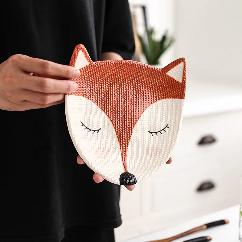 Японские керамические блюда домашние детские тарелки для завтрака милая