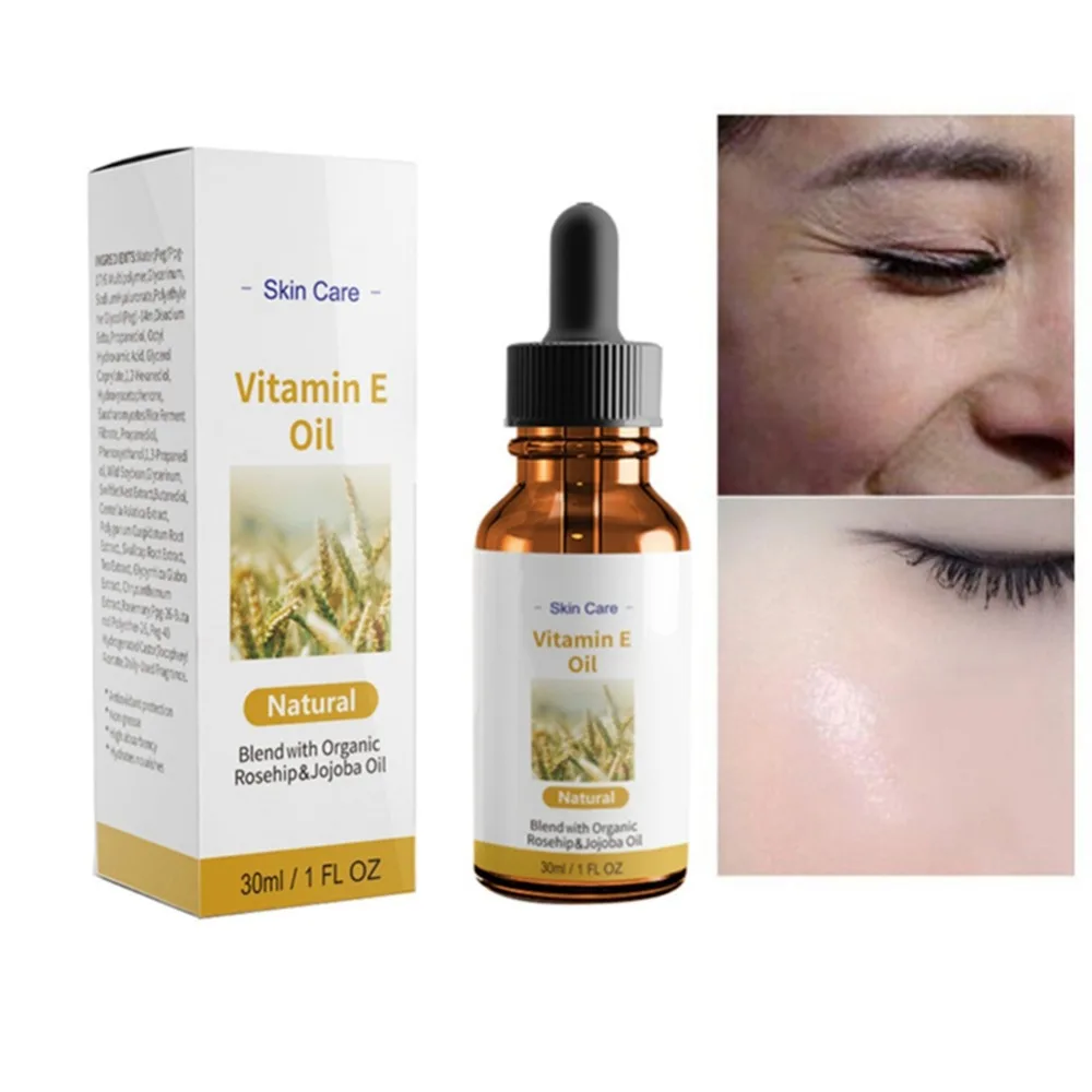 Facial Vitamin E Oil Moisturizing Firming Face Skin Smooth Fine Lines Brighten Color Essential | Красота и здоровье