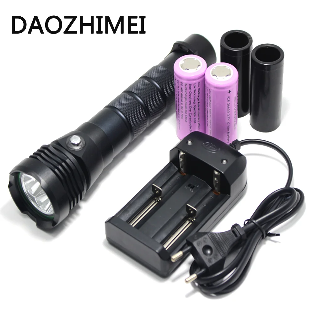 

8000 Lumens New 3*XM-L2 LED Diving Flashlight Underwater Waterproof 80m LED Tactical Diving Flashlight Torch 18650 26650 Torch