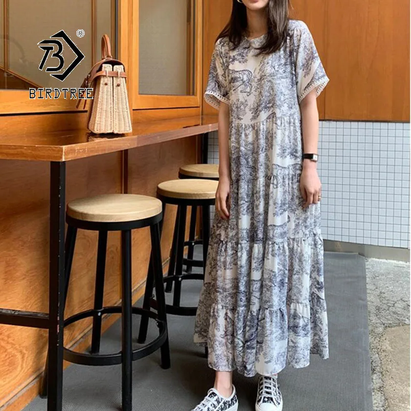 Женское платье с О образным вырезом Повседневное большого размера коротким