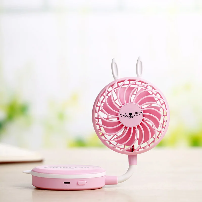 Миниатюрный переносной зеркальный вентилятор с ультра-тихим режимом работы, аккумулятором на литиевой основе, зарядным устройством Mini USB и красочным дизайном.