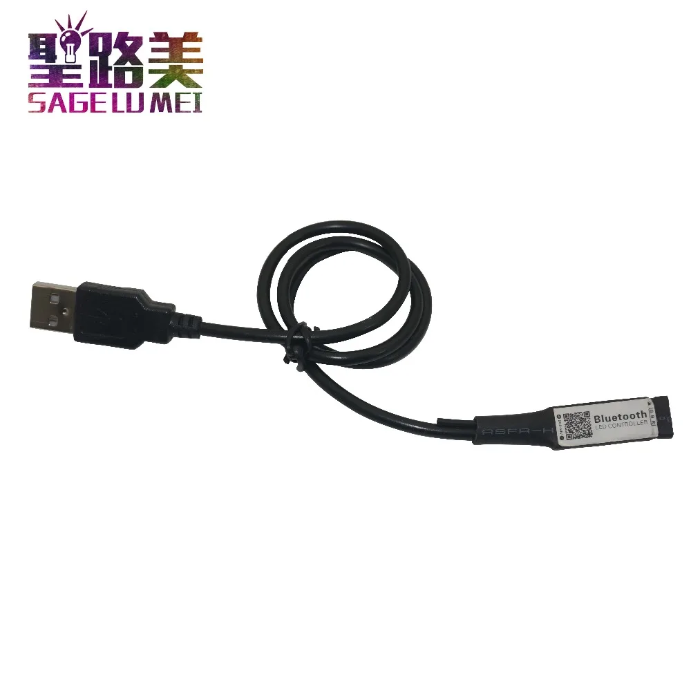 USB Mini Bluetooth DC 5V 12V светодиодный RGB контроллер 6A 3 пути 4Pin женский светильник в