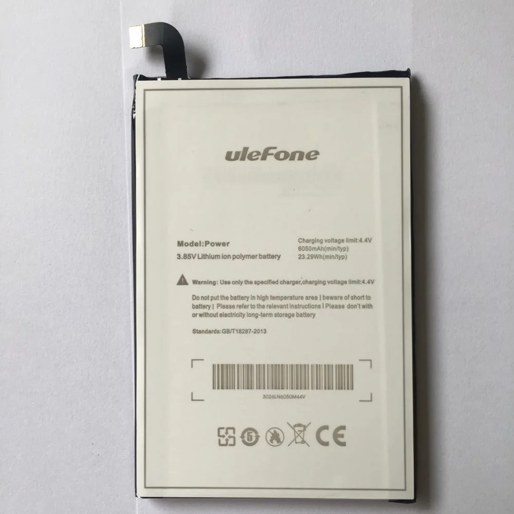 Ulefone аккумуляторная батарея 6050 мАч большая емкость литий ионная для ulefone Power Smart