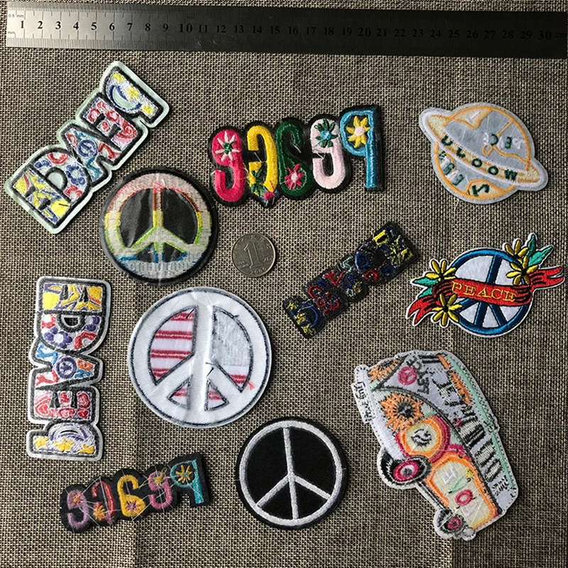 PGY Peace/нашивки с вышитыми буквами, круглые цветные аппликации для геев, для одежды, железные значки с надписью Love Car, 3D, сделай сам, пальто, Декор