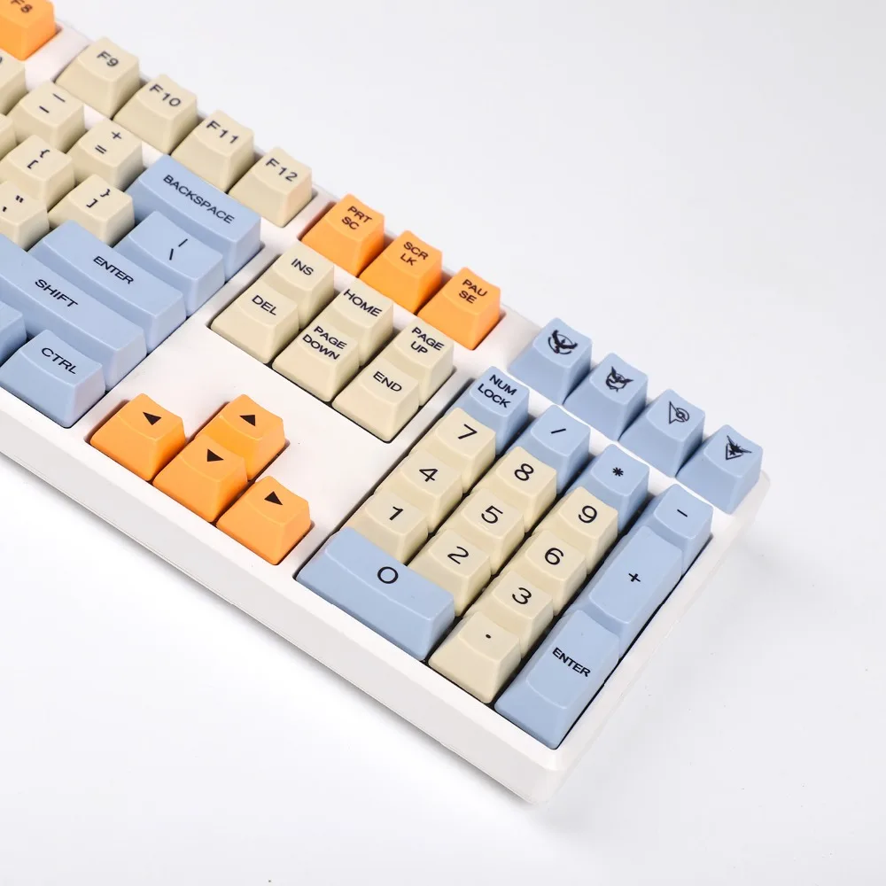 YMDK синий бежевый оранжевый краситель Sub 108 87 61 клавиши Mac толстые PBT OEM профильные