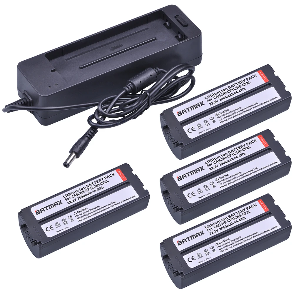 Batmax 4 шт. NB CP2L CP1L Замена Батарея + Зарядное устройство для Canon фотопринтеров SELPHY CP800