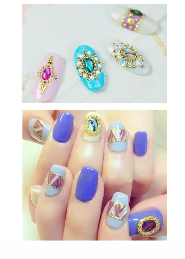 10 Pcs/Lot 3D Nail Art Decorations Colorful Natural Shell Nail Design 3 Colors For Choose Beauty Manicure Studs PI329 330 331