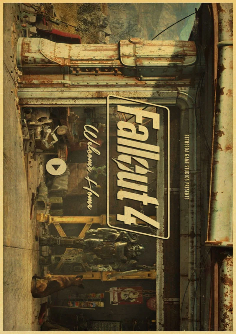 M037 Винтаж Fallout 3 4 игры ретро плакаты домашний декор крафт классические обои высокое качество живопись - Цвет: M037