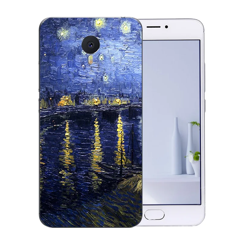 Для Meizu M3 Note чехол Мягкая задняя крышка Ван Гог узор для Blue Charm 3 Чехлы телефона