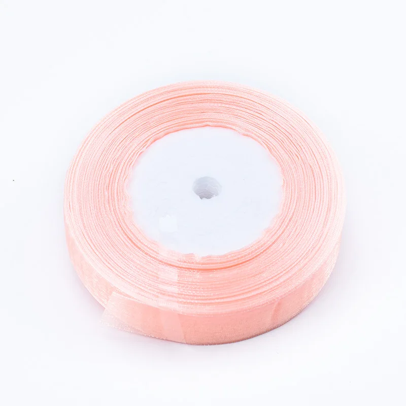 Flesh pink 20 мм 51 ярдов шелковый атлас для шитья Свадебная вечеринка ручной работы украшения тесьма Подарочная Упаковка органза полиэстер золото серебро лента - Цвет: Flesh pink