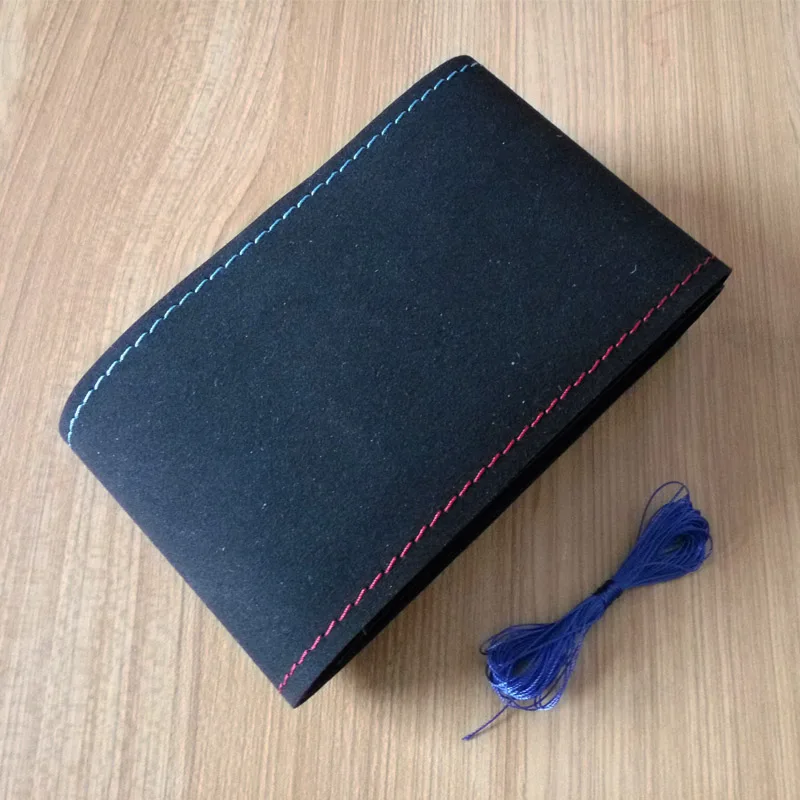 3 Colors thread Авто Крышка Рулевого Колеса DIY замшевое рулевое колесо автомобиля противоскользящее дышащее мягкое автомобильное Стайлинг Аксессуары для интерьера - Название цвета: 3 Colors thread