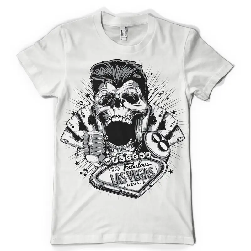 Skull Greaser Rockabilly Vegas Vintage Gambler Dtg New Unisex T Shirt Custom Printed Personalized T-Shirts Design Website |