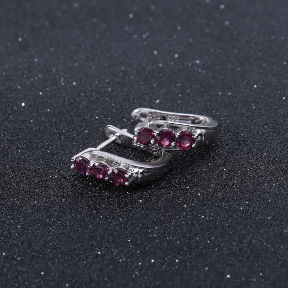 GEM'S BALLET 1.57Ct натуральный родолит гранат драгоценный камень серьги 925 пробы серебряные свадебные серьги гвоздики для женщин хорошее ювелирное изделие