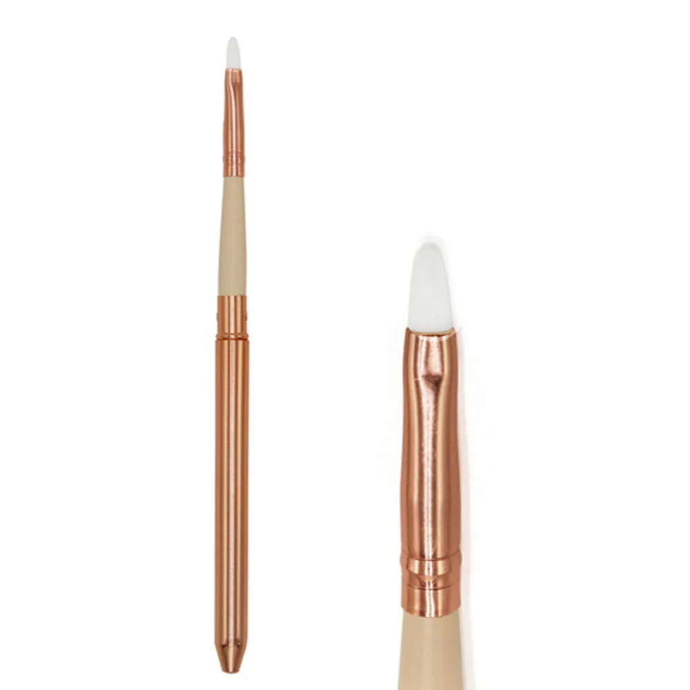 Золотая Серебряная кисточка для макияжа губ металлическая ручка косметический блеск помада Кисть блеска с