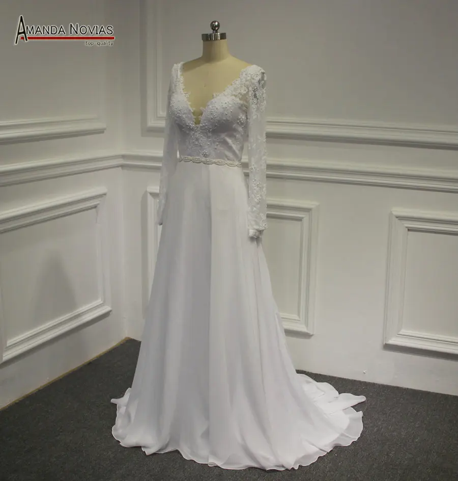 Сексуальное Кружевное пляжное свадебное платье с глубоким v образным вырезом и