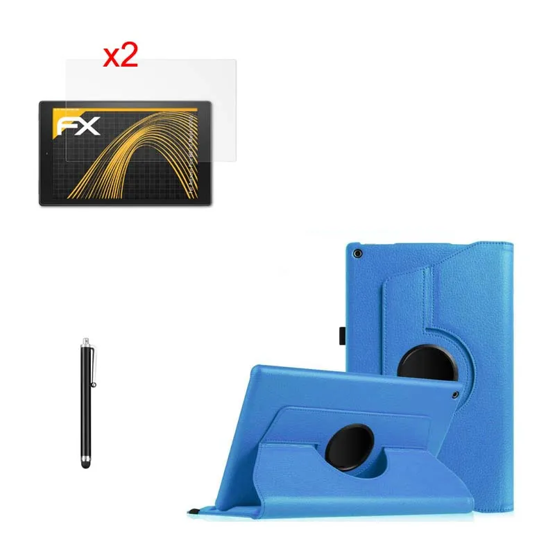 Чехол-подставка из искусственной кожи с вращением на 360 градусов + 2 матовых