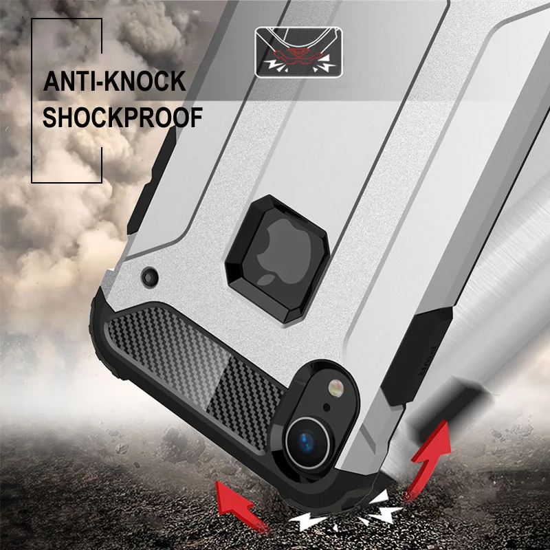 Cases For iPhone X XR XS Max 8 7 6s 6 Plus 5 5s se Fitted Case Armor Heavy Duty Protect Hybrid Shockproof Cover Hard PC Soft TPU | Мобильные