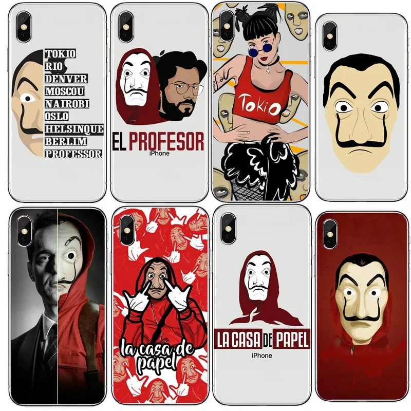 Популярный чехол для телефона La Casa De Papel iPhone XS Max 6 6SPlus 7Plus 8 8Plus XR 5S прозрачный мягкий