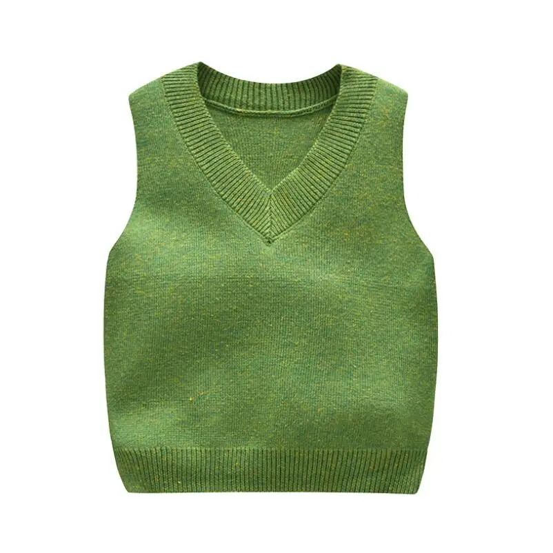green baby vest Жилет для маленьких школьниц и мальчиков, жилет для мальчиков и девочек, детский пуловер, вязаное пальто, куртка, детская одежда, Свитера без рукавов - Цвет: green baby vest