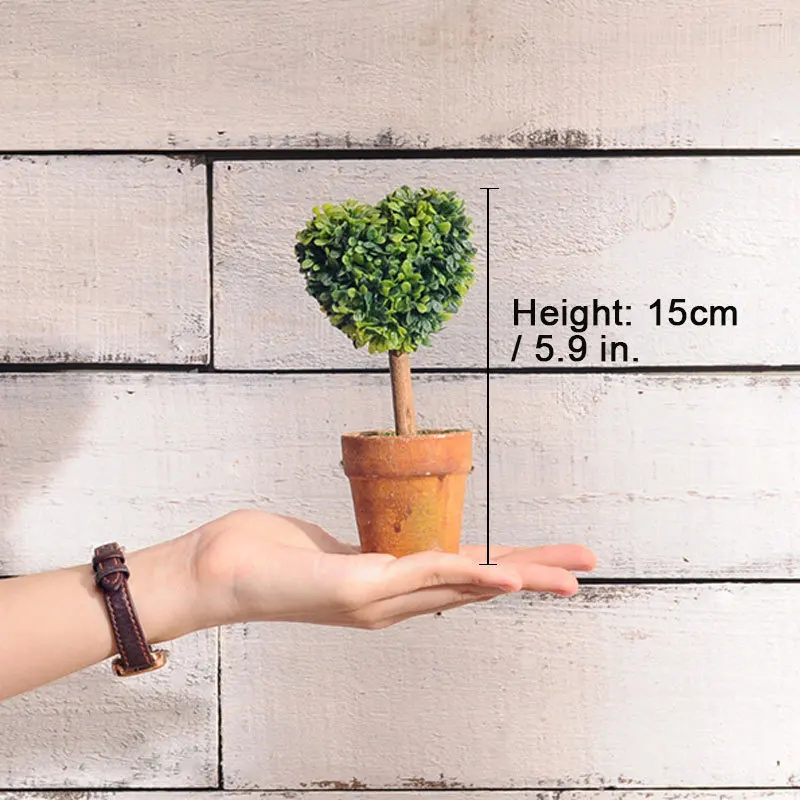 15cm love Мини Искусственные растения в горшках поддельные мяч дерево цветок маленький бонсай украшения дома подарок на год поддельные растения с горшок - Цвет: 15cm love