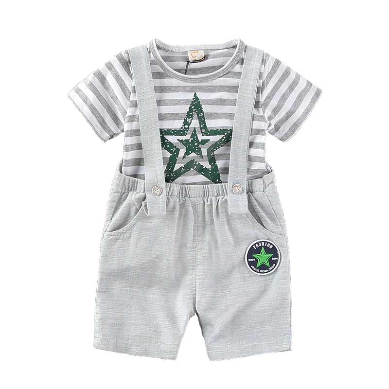 Мода 2019 года комплект одежды для мальчиков летний хлопковый жилет в полоску с