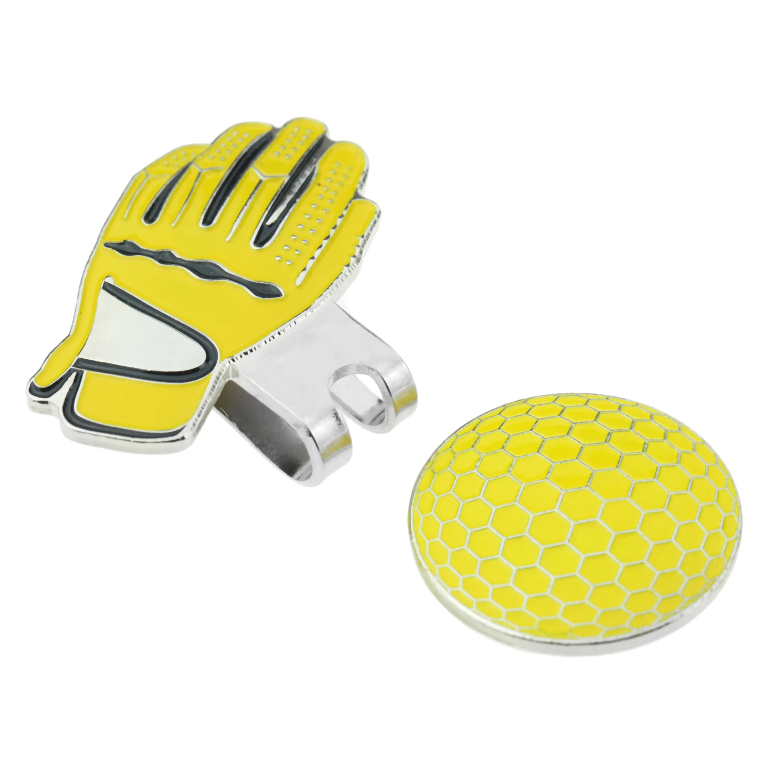 Yellow Gohantee перчатки для спорта на открытом воздухе форма Гольф шляпа козырек зажимы с магнитными мячиками для гольфа Марка карман Размер сплав крышка/украшение на шляпку - Цвет: Yellow